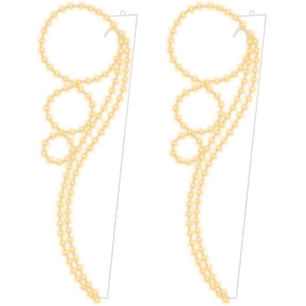 vidaXL Светещ маркуч с форма на топки 2 бр топло бяло 111,5x35x4,5 см