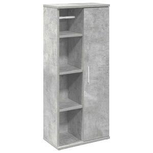 vidaXL Шкаф за баня с държач за ролки, бетонно сив, 39x22x90 см