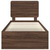 vidaXL Рамка за легло Кафяв дъб 75 x 190 cm Солидно борово дърво