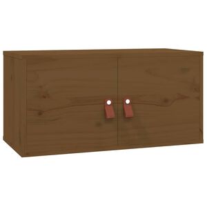 vidaXL Стенен шкаф, меденокафяв, 60x30x30 см, борово дърво масив