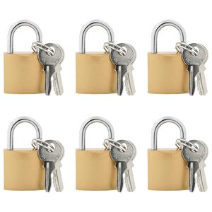 vidaXL U Lock с ключове 6 бр. Месинг Желязо