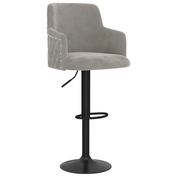 vidaXL Бар табуретки, 2 бр, светлосиви, кадифе
