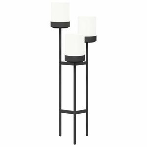 vidaXL Стойка за цветя Бяло 42 x 39,5 x 125 см Полипропилен и стомана