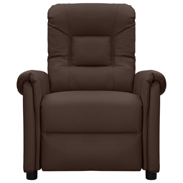 vidaXL Електрически масажен стол,кафяво, изкуствена кожа