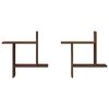 vidaXL Стенни рафтове, 2 бр, кафяв дъб, 50x12x50 см, инженерно дърво