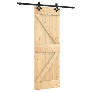 vidaXL Преплъзваща се врата Естествено и черно 70 x 210 cm