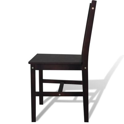 vidaXL Трапезни столове, 6 бр, тъмнокафяви, борова дървесина