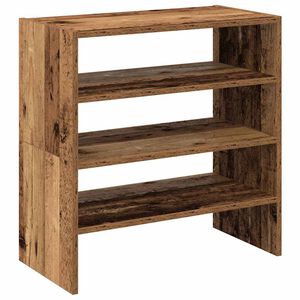 vidaXL Поставки за обувки, 2 бр, стифируеми, старо дърво, 60x30x30,5см