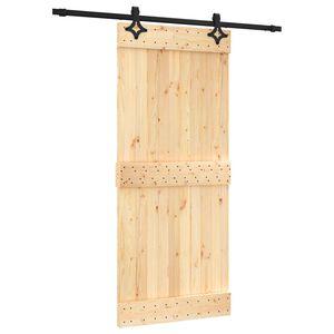vidaXL Преплъзваща се врата 90 x 210 cm Естествено и черно