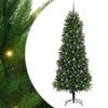 vidaXL Коледно дърво с 300 LED светодиода с поставка Зелен 240 cm ПЕ