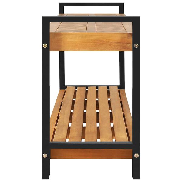 vidaXL Пейка със съхранение Кафяво 160 x 30 x 50 см Тиково дърво масив