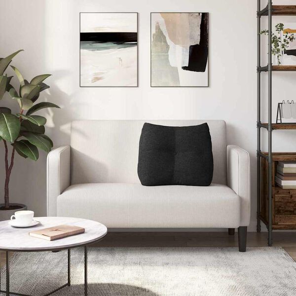 vidaXL Възглавница за гръб Черно 60 x 24 x 50 см текстил