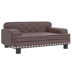 vidaXL Кучешко легло, Кафяв , 70x45x30 см, изкуствена кожа
