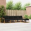 vidaXL Комплект дивани за открито 5 pcs Естествено и черно
