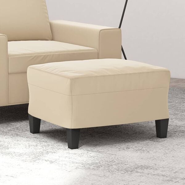 vidaXL Табуретка, кремава, 60x50x41 см, плат микрофибър