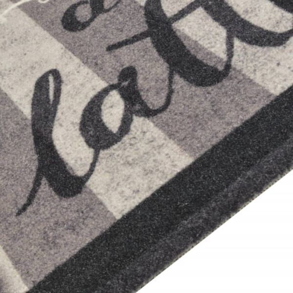 vidaXL Кухненско килимче, миещо, Coffee, черно, 45x150 см, кадифе