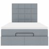 vidaXL Османска легло с матрак и LED, светлосиво, 120x200 см, плат