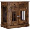 vidaXL Мебели за кучешка клетка Опушен дъб 80 x 47,5 x 80 см