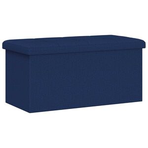 vidaXL Сгъваема пейка за съхранение Синьо 180 кг 80 Л 77 x 38 x 38 см