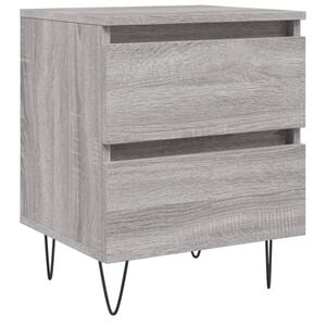 vidaXL Нощно шкафче сив сонома 40x35x50 см инженерно дърво