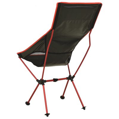 vidaXL Сгъваем стол за къмпинг PVC и алуминий, черен