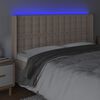 vidaXL LED горна табла за легло, капучино, 147x16x118/128 см
