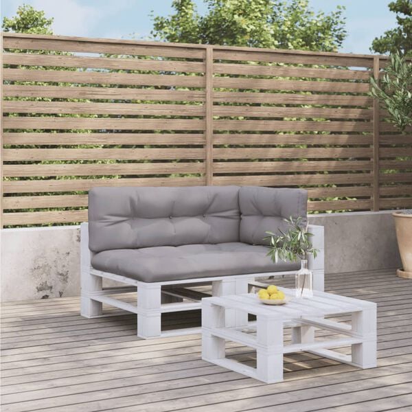 vidaXL Палетни възглавници, 3 бр, сиви, текстил