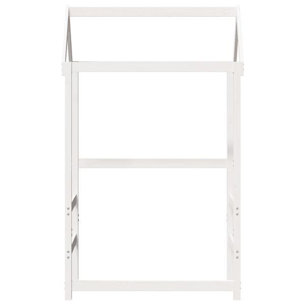 vidaXL Покрив за детско легло, бял, 108x70x176,5 см, бор масив