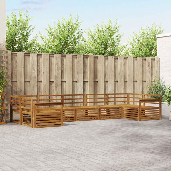 vidaXL Комплекти дивани 7 pcs Естествен Солидно акациево дърво