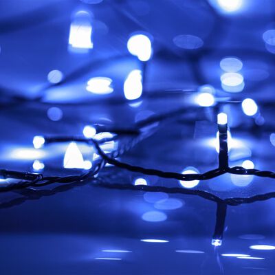 vidaXL Светещ стринг с 400 сини LED, 40 м, 8 светлинни ефекта