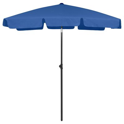 vidaXL Плажен чадър лазурносин 180x120 см
