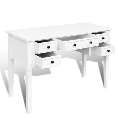 Бяло бюро за писане с 5 чекмеджета