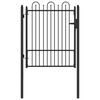 vidaXL Врата за ограда DRONTEN 100 x 125 cm Метал Черно С ключалка