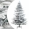 vidaXL Изкуствено коледно дърво с хингед 150 см PE и PVC Зелен и бял