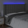vidaXL LED горна табла за легло, сива, 147x16x118/128 см