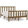 vidaXL Рамка за легло меденокафява дърво масив 135x190 cм Double