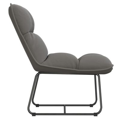 vidaXL Релаксиращ стол с метална рамка, светлосив, кадифе