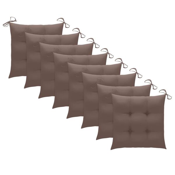 vidaXL Градински трапезни столове с възглавници, 8 бр, акация масив