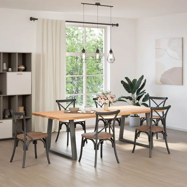 vidaXL Крака за трапезна маса, V-образни, 2 бр., антрацит, 100x(72-73,3) см, стомана