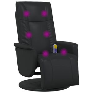 vidaXL Въртящ се масажен стол Черен 71 x 90 x 105 см Изкуствена