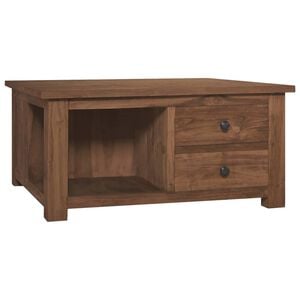 vidaXL Маса за кафе, 68x68x33 см, тиково дърво масив