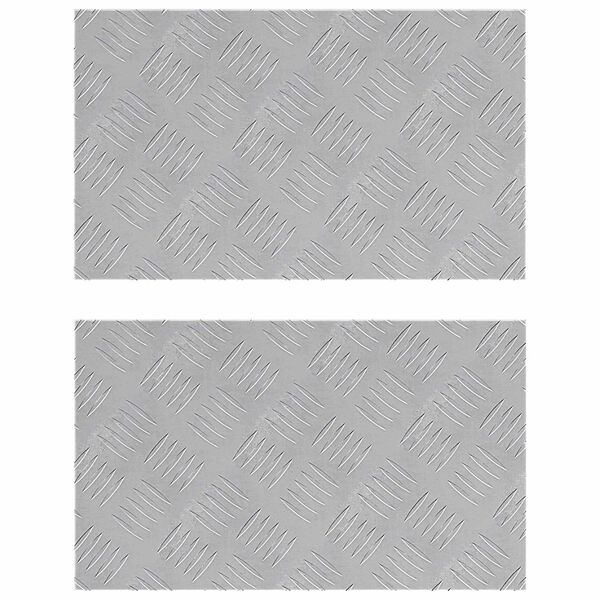 vidaXL Стъпало Правоъгълна 2 pcs Сребрист 50 x 30 cm Алуминий