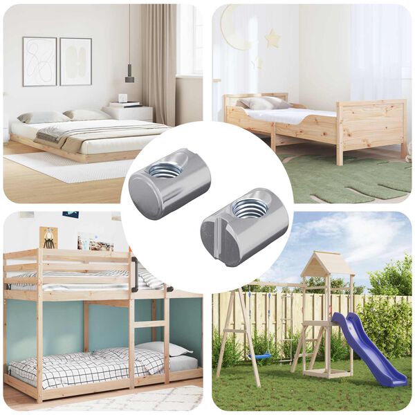 vidaXL Накрайник за барел 2 pcs Сребрист M6 x 13 мм Желязо