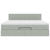 vidaXL Османска легло с матрак и LED, светлосиво, 180x200 см, кадифе
