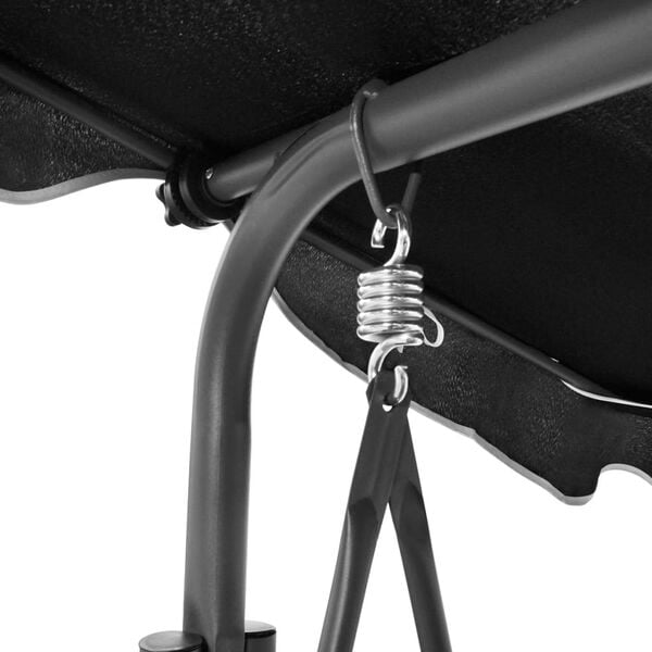 vidaXL Градинска пейка-люлка със сенник, черна