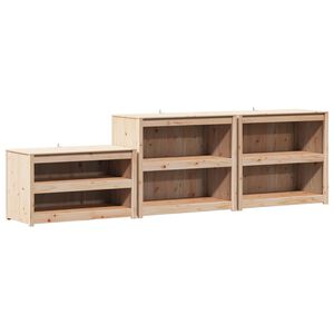 vidaXL Кухненски шкаф за открито с рафт MEPPEL 3 pcs Естествен Дъглас