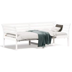 vidaXL Дневно легло без матрак бяло 75x190 cm масивна дървесина бор
