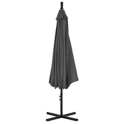 vidaXL Градински чадър, чупещо рамо и стоманен прът, 300 см, антрацит