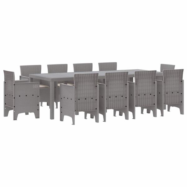 vidaXL Комплект за хранене в градината 11 pcs Светлосиво Полипропилен