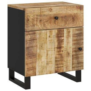 vidaXL Нощно шкафче, 50x33x60 см, масивно манго и инженерно дърво
